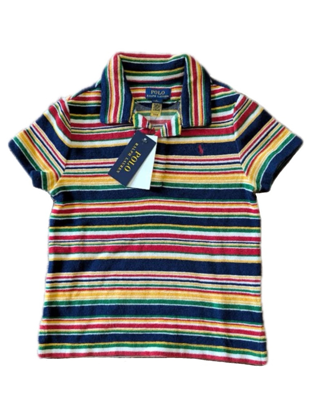 polo ralph lauren cotton terry striped polo boys 6 NWT